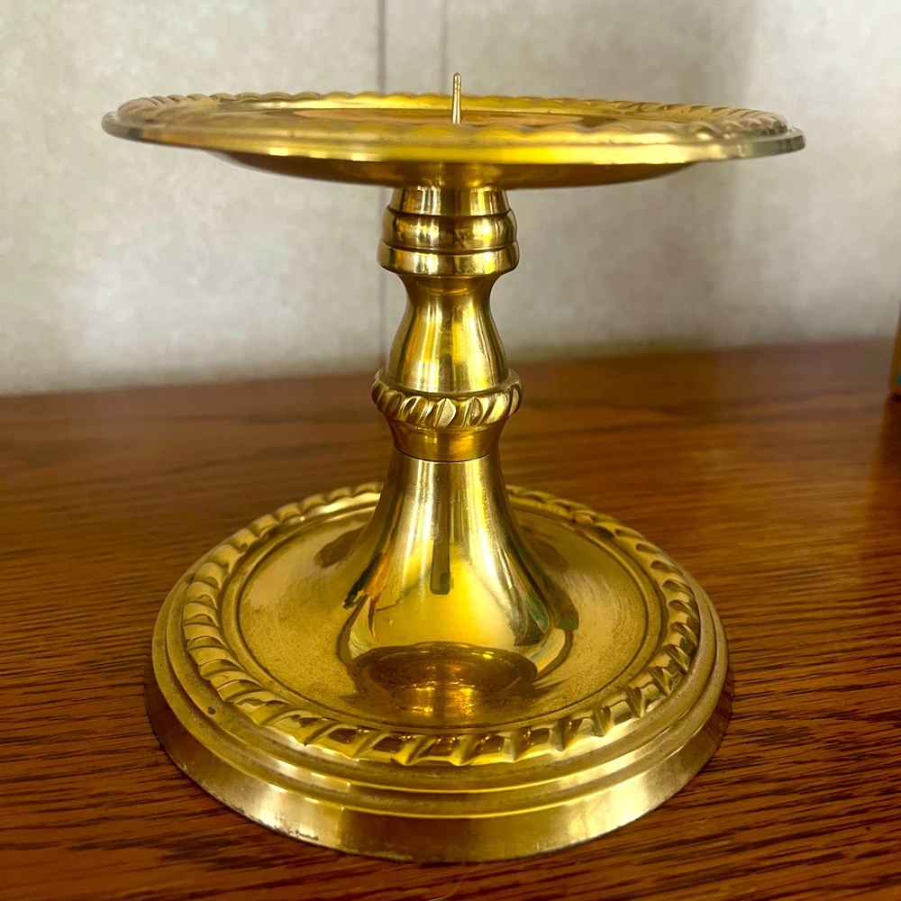 Vintage Solid Brass Candle Holder